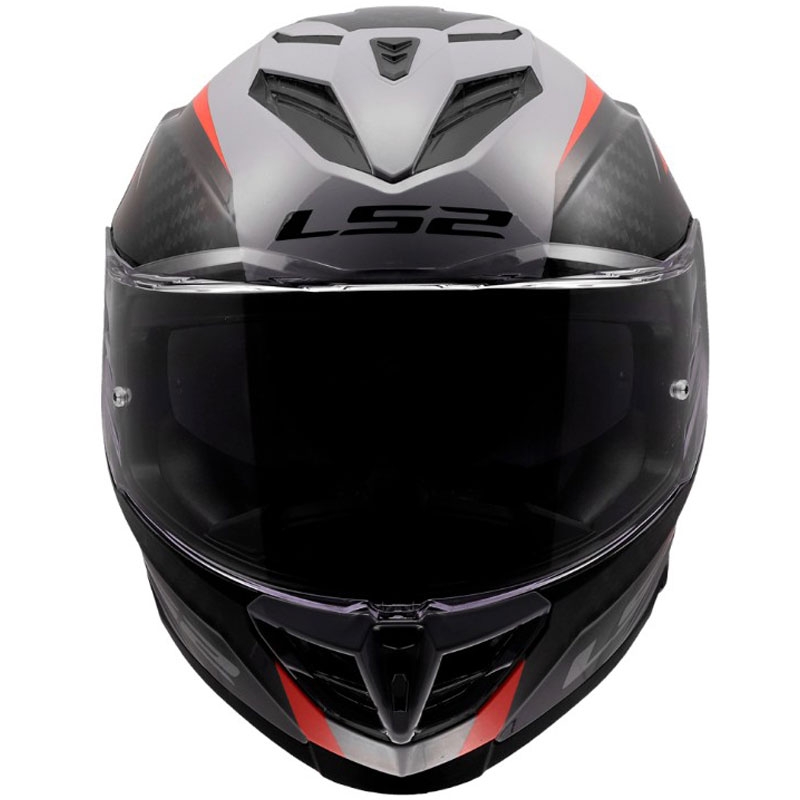 Kask motocyklowy integralny LS2 FF818 Storm III Dynamo połyskujący szaro-czerwony