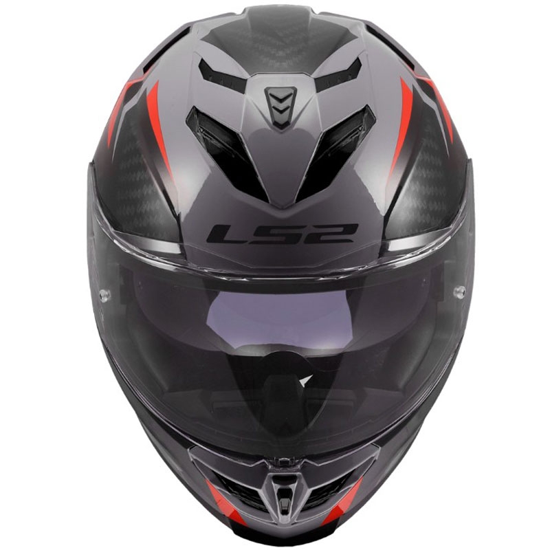 Kask motocyklowy integralny LS2 FF818 Storm III Dynamo połyskujący szaro-czerwony