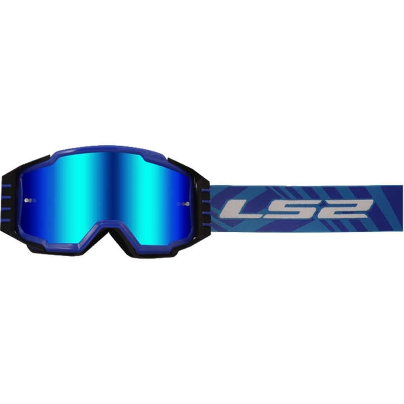 Okulary motocrossowe LS2 Charger PRO niebieskie z irydową plexi