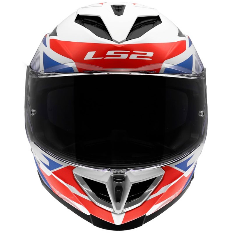Kask motocyklowy integralny LS2 FF818 Storm III Komai błyszczący biało-niebiesko-czerwony