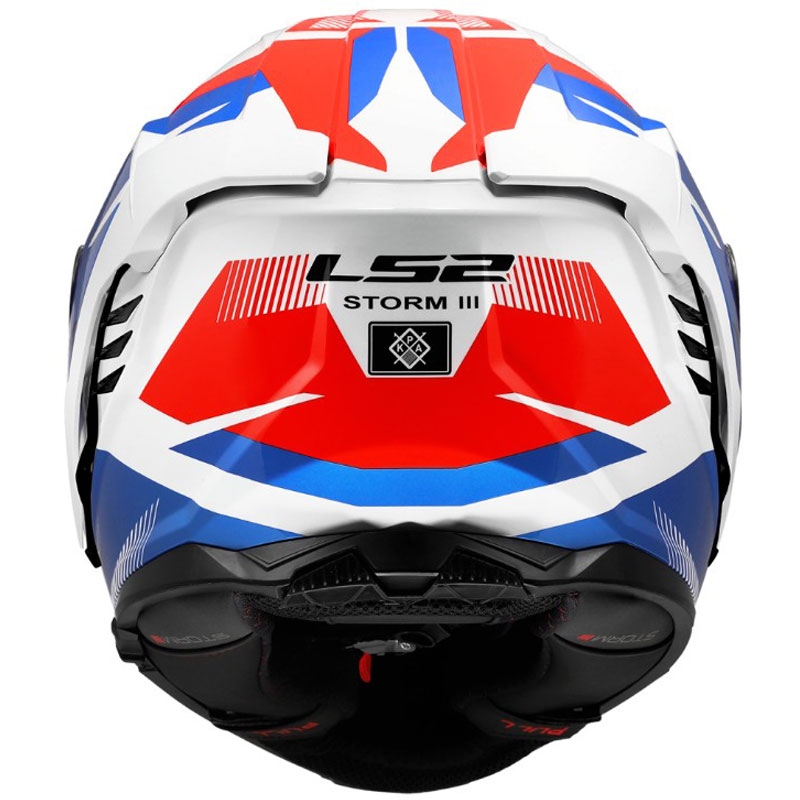 Kask motocyklowy integralny LS2 FF818 Storm III Komai błyszczący biało-niebiesko-czerwony