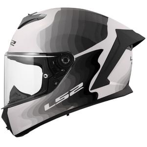 Kask motocyklowy integralny LS2 FF820 Rapid III Flow, połyskujący, biało-szary