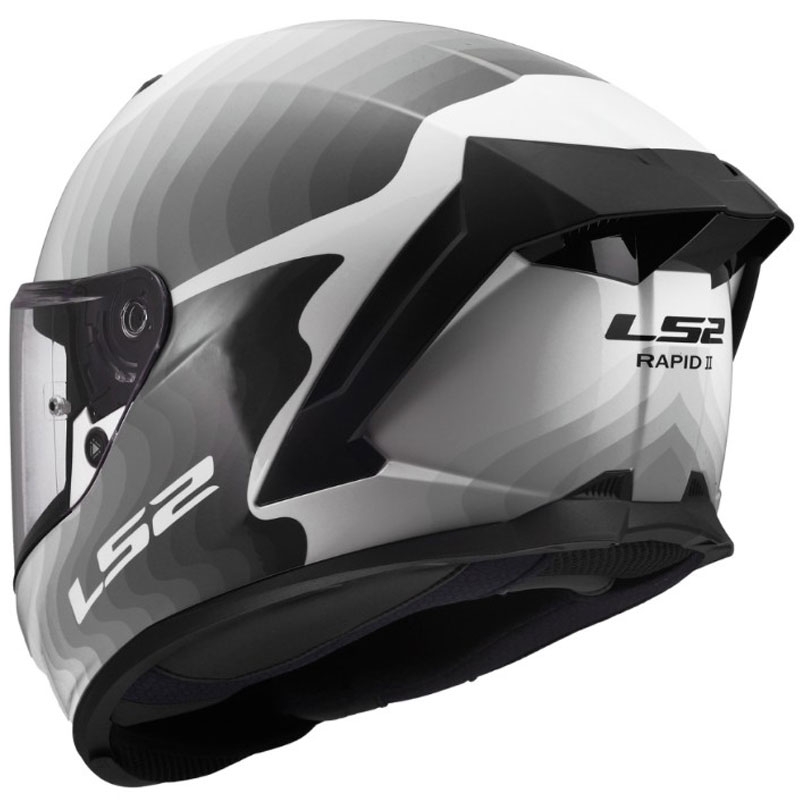 Kask motocyklowy integralny LS2 FF820 Rapid III Flow, połyskujący, biało-szary