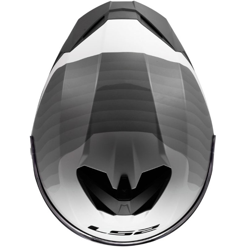 Kask motocyklowy integralny LS2 FF820 Rapid III Flow, połyskujący, biało-szary