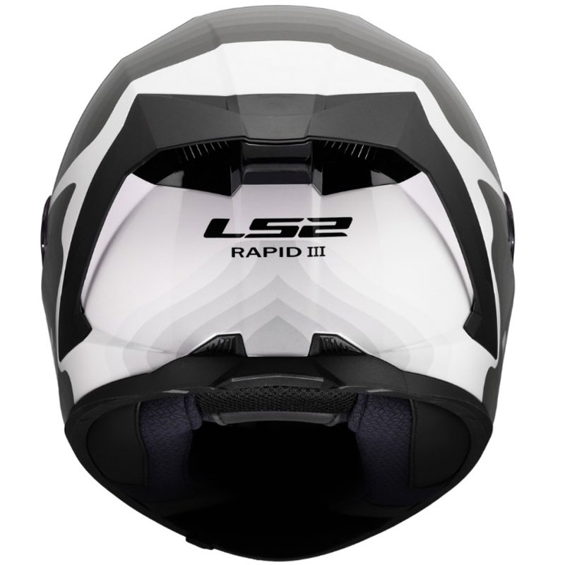 Kask motocyklowy integralny LS2 FF820 Rapid III Flow, połyskujący, biało-szary