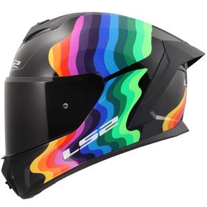 Kask motocyklowy integralny LS2 FF820 Rapid III Flow połyskujący czarno-wielokolorowy