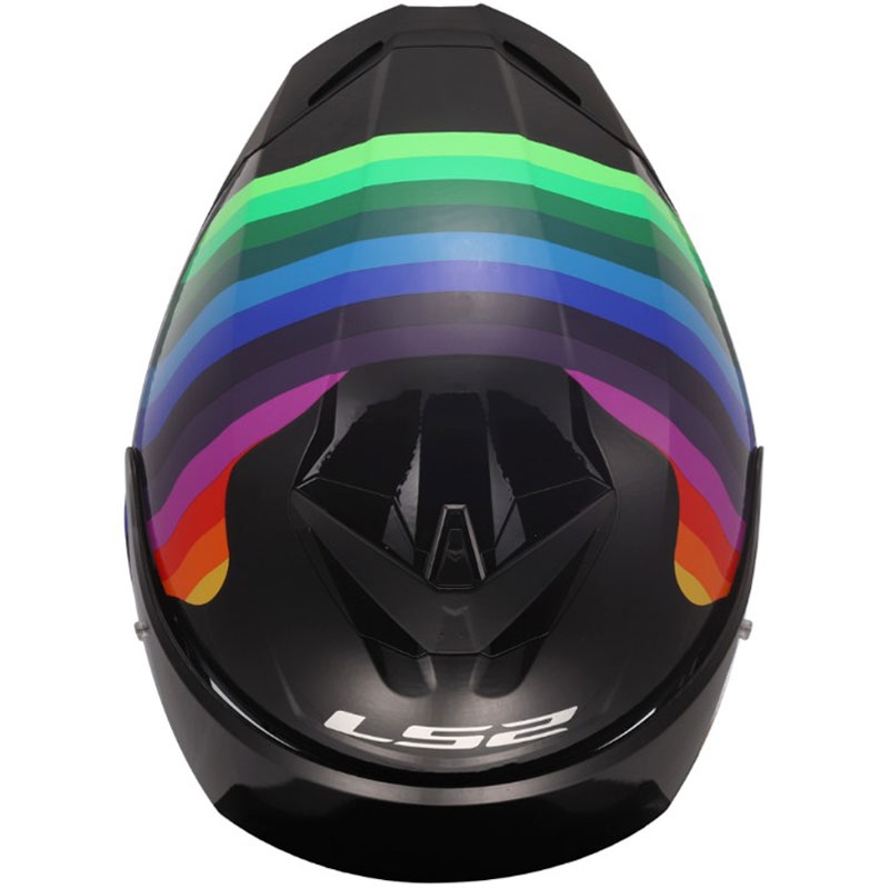Kask motocyklowy integralny LS2 FF820 Rapid III Flow połyskujący czarno-wielokolorowy