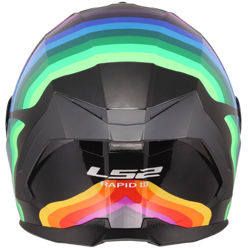 Kask motocyklowy integralny LS2 FF820 Rapid III Flow połyskujący czarno-wielokolorowy
