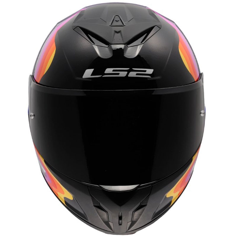 Kask motocyklowy integralny LS2 FF820 Rapid III Flow połyskujący czarno-wielokolorowy