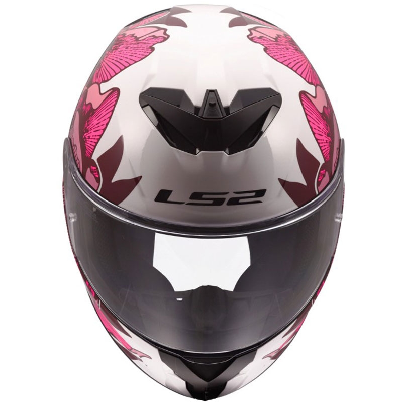 Kask motocyklowy integralny LS2 FF820 Rapid III Poppies II błyszczący biało-różowy