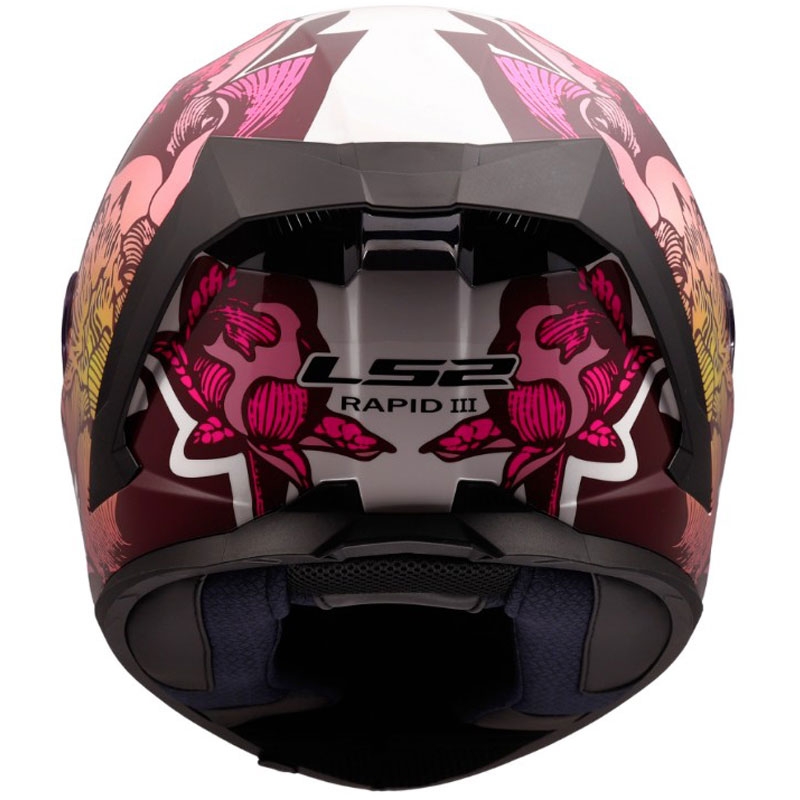 Kask motocyklowy integralny LS2 FF820 Rapid III Poppies II błyszczący biało-różowy