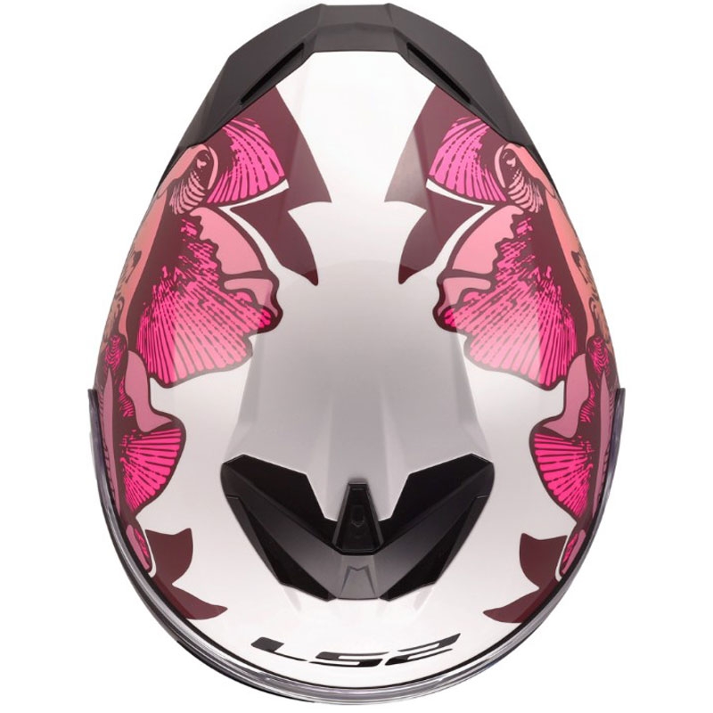 Kask motocyklowy integralny LS2 FF820 Rapid III Poppies II błyszczący biało-różowy