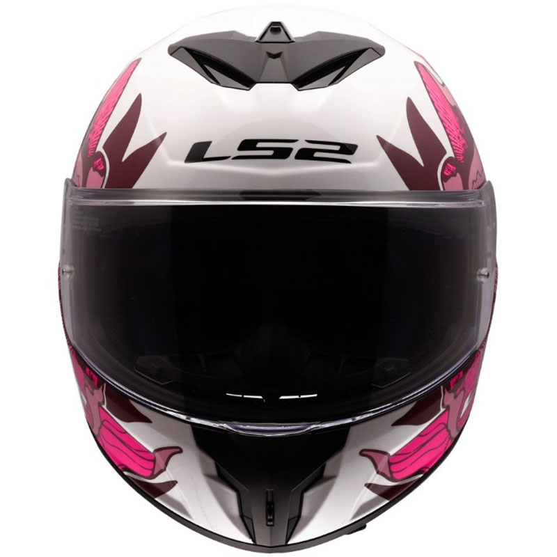Kask motocyklowy integralny LS2 FF820 Rapid III Poppies II błyszczący biało-różowy