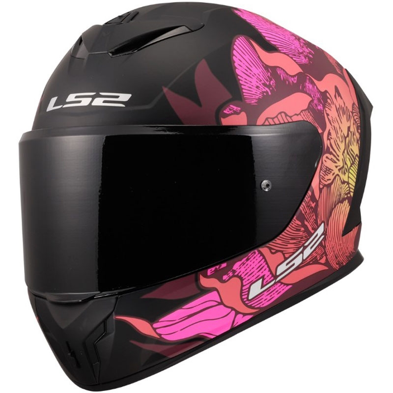 Kask motocyklowy integralny LS2 FF820 Rapid III Poppies II matowy czarno-różowy