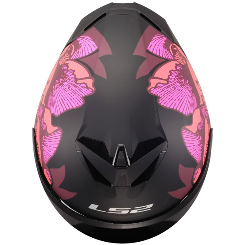 Kask motocyklowy integralny LS2 FF820 Rapid III Poppies II matowy czarno-różowy