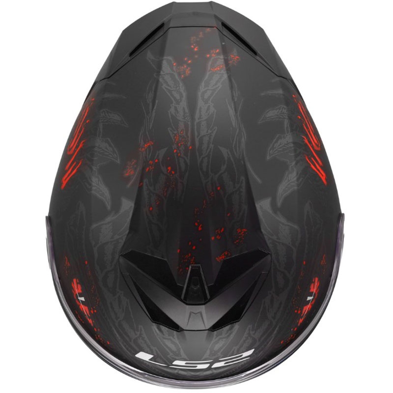 Kask motocyklowy integralny LS2 FF820 Rapid III Kaiju II matowy czarno-czerwono-biały