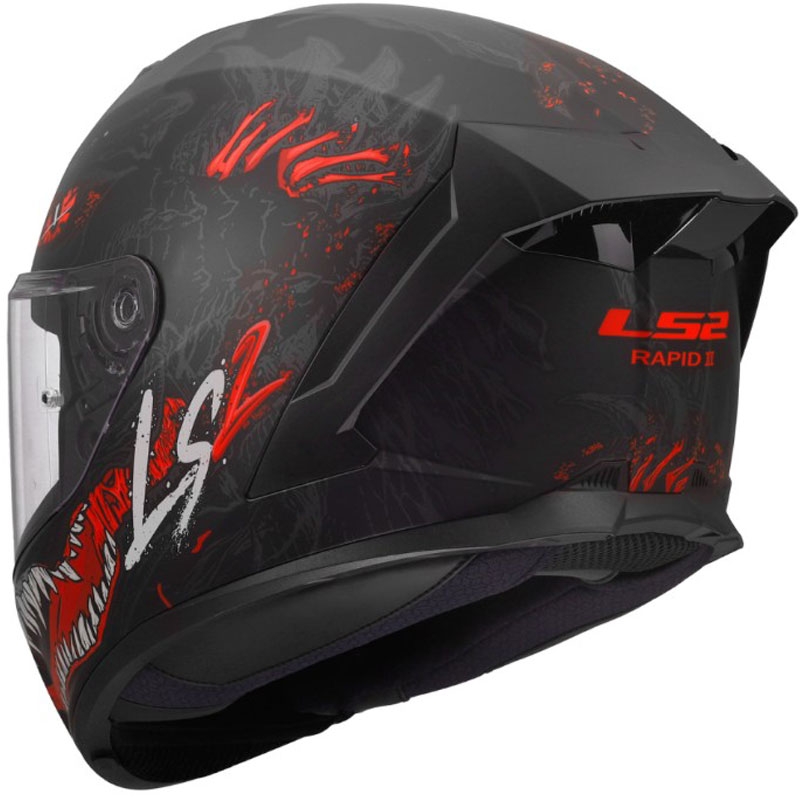 Kask motocyklowy integralny LS2 FF820 Rapid III Kaiju II matowy czarno-czerwono-biały
