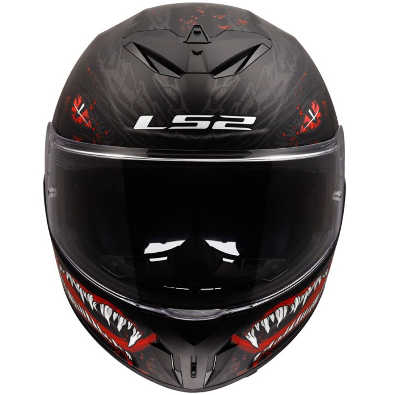 Kask motocyklowy integralny LS2 FF820 Rapid III Kaiju II matowy czarno-czerwono-biały