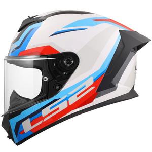 Kask motocyklowy integralny LS2 FF820 Rapid III Hyper Glossy White-Blue-Czerwony
