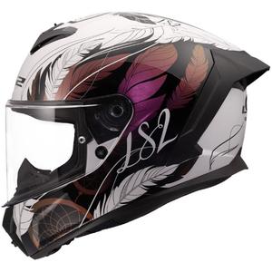 Kask motocyklowy integralny LS2 FF820 Rapid III Boho błyszczący biało-czarno-różowy