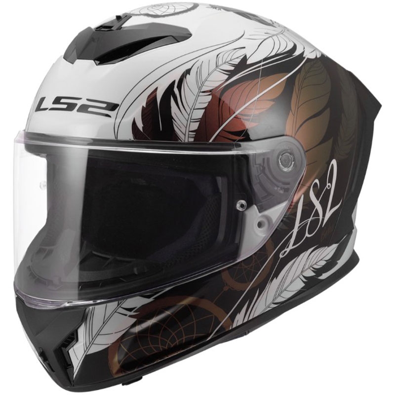 Kask motocyklowy integralny LS2 FF820 Rapid III Boho błyszczący biało-czarno-różowy
