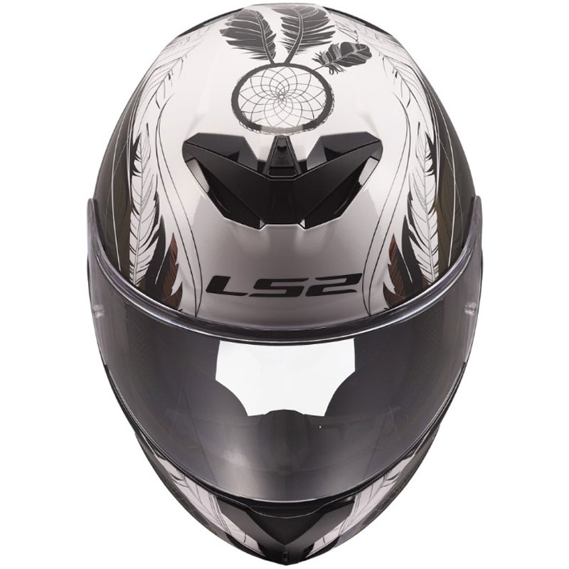 Kask motocyklowy integralny LS2 FF820 Rapid III Boho błyszczący biało-czarno-różowy