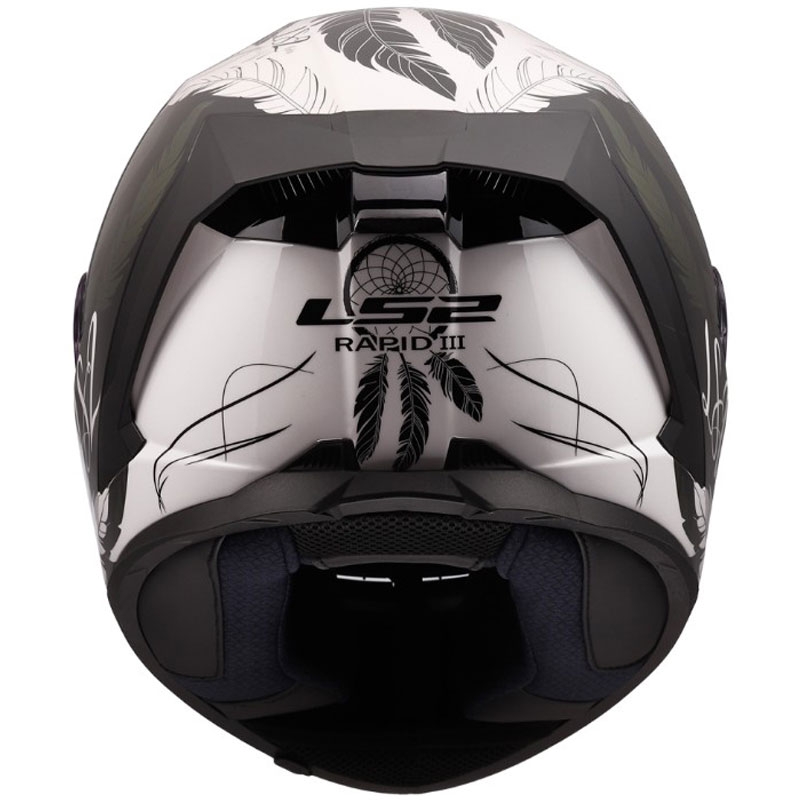 Kask motocyklowy integralny LS2 FF820 Rapid III Boho błyszczący biało-czarno-różowy