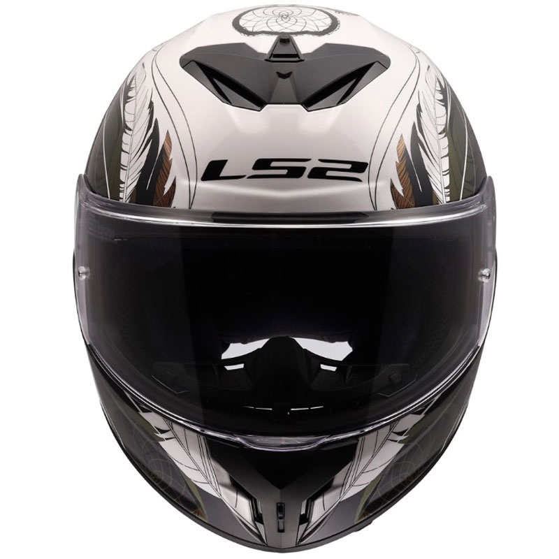 Kask motocyklowy integralny LS2 FF820 Rapid III Boho błyszczący biało-czarno-różowy