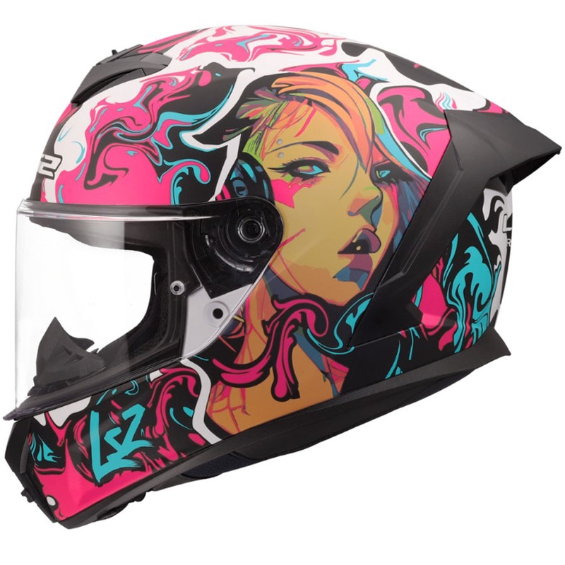 Kask motocyklowy integralny LS2 FF820 Rapid III Cyberg matowy fioletowo-niebiesko-zielony