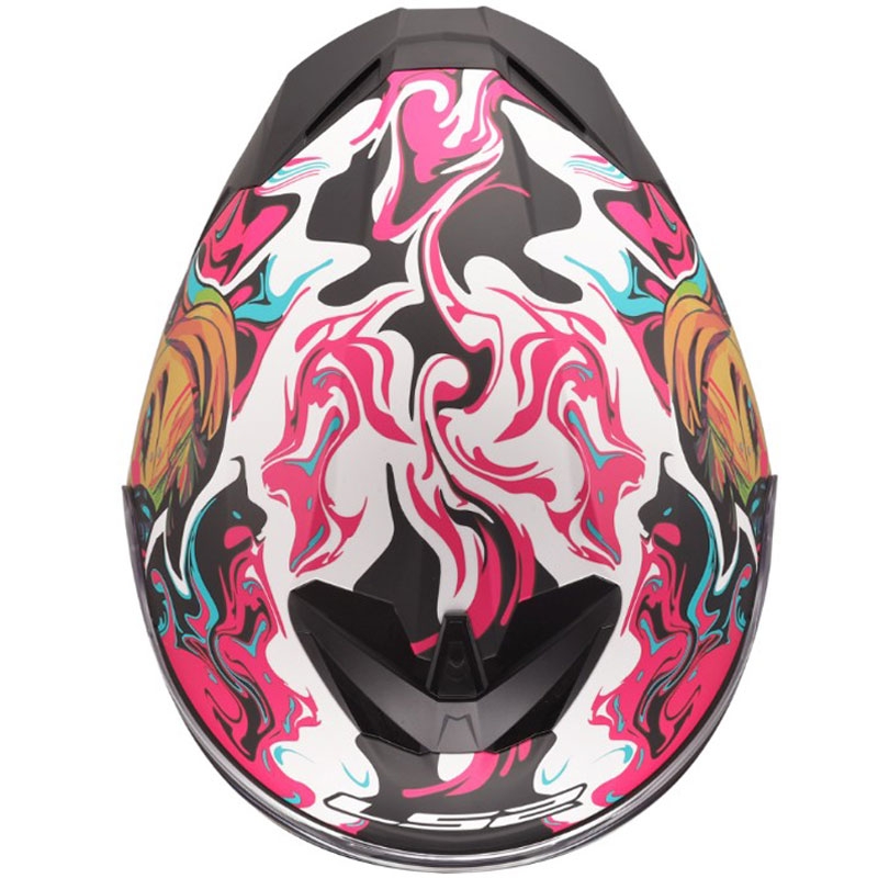 Kask motocyklowy integralny LS2 FF820 Rapid III Cyberg matowy fioletowo-niebiesko-zielony