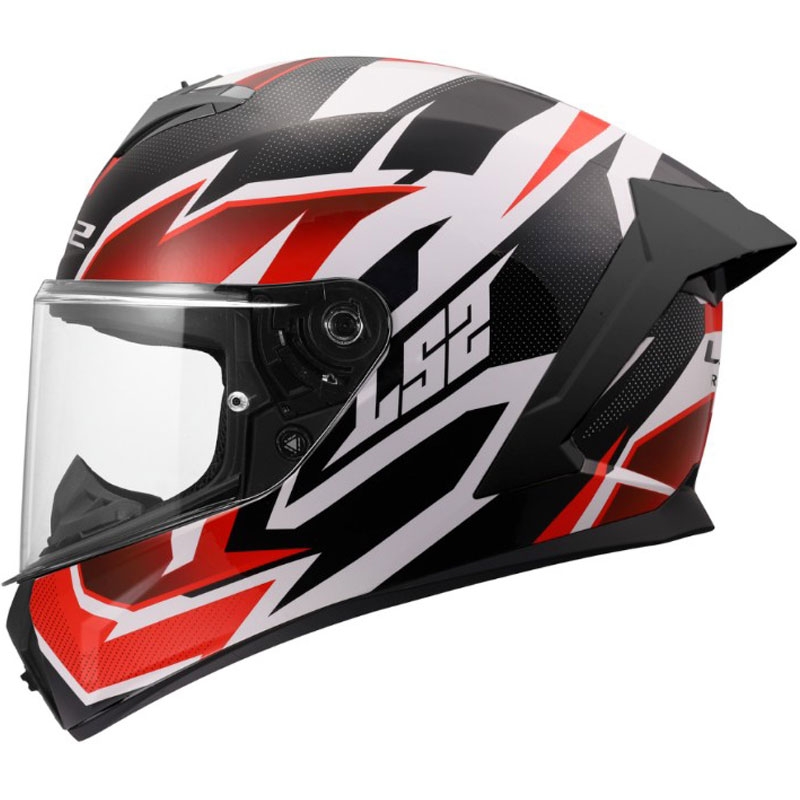 Kask motocyklowy integralny LS2 FF820 Rapid III Xtrem błyszczący biało-czarno-czerwony