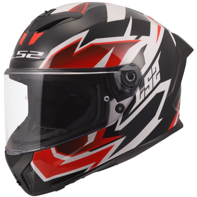 Kask motocyklowy integralny LS2 FF820 Rapid III Xtrem błyszczący biało-czarno-czerwony