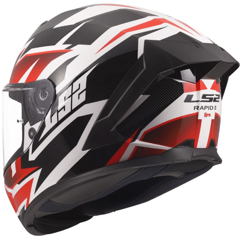 Kask motocyklowy integralny LS2 FF820 Rapid III Xtrem błyszczący biało-czarno-czerwony