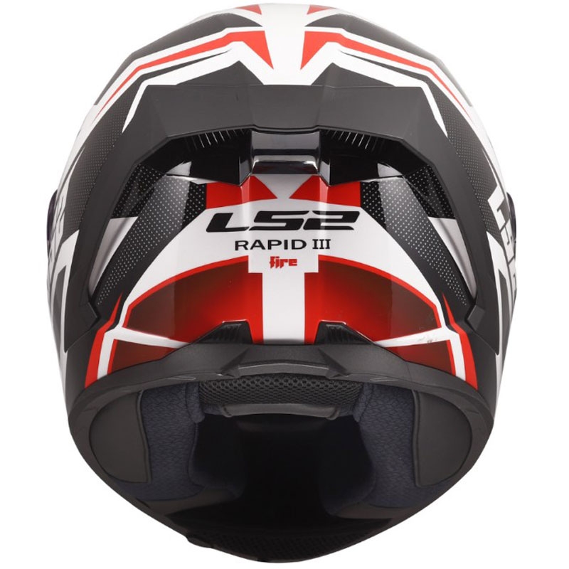 Kask motocyklowy integralny LS2 FF820 Rapid III Xtrem błyszczący biało-czarno-czerwony