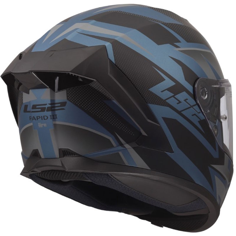 Kask motocyklowy integralny LS2 FF820 Rapid III Xtrem matowo-czarno-niebiesko-petrolowy