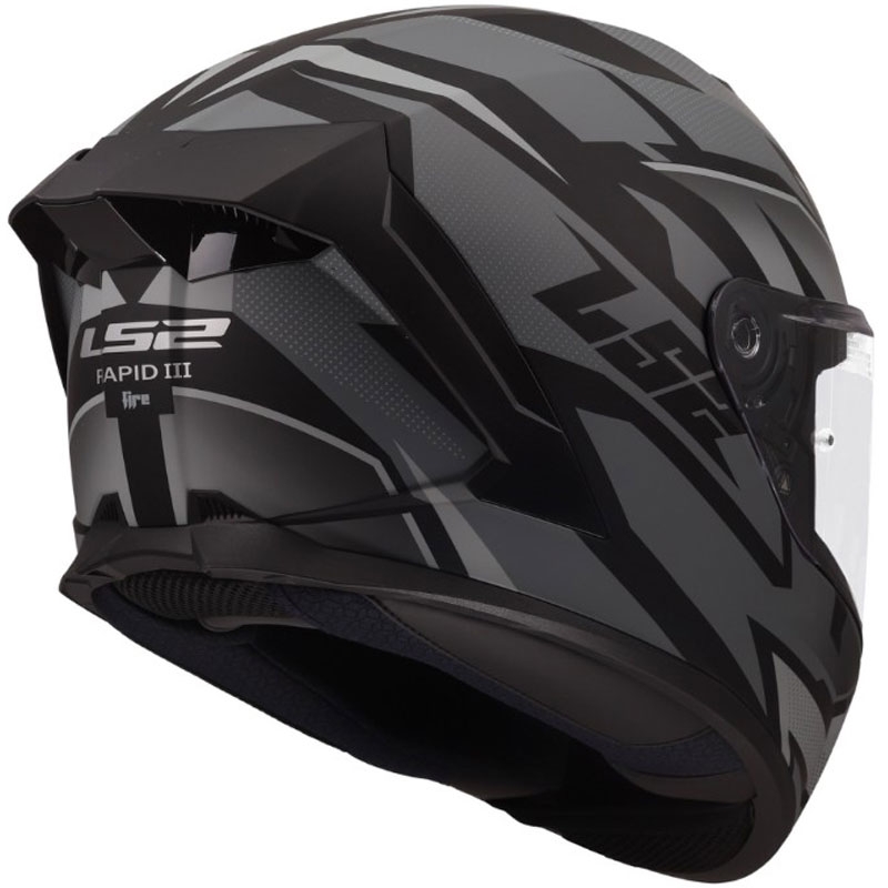 Kask motocyklowy integralny LS2 FF820 Rapid III Xtrem matowy czarno-szary