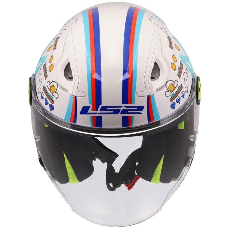 Kask motocyklowy otwarty dziecięcy LS2 OF622 Funny II Next Level błyszczący biały