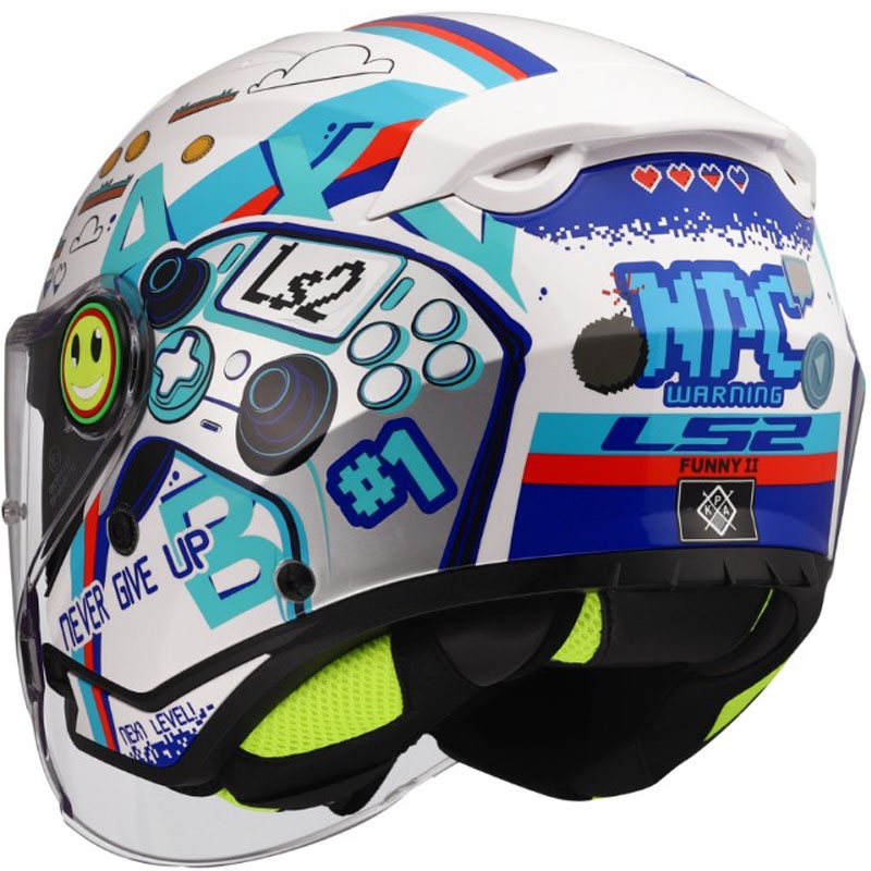 Kask motocyklowy otwarty dziecięcy LS2 OF622 Funny II Next Level błyszczący biały