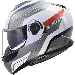 Kask typu flip-up LS2 FF908 Strobe II Monza błyszczący biało-niebiesko-czerwony