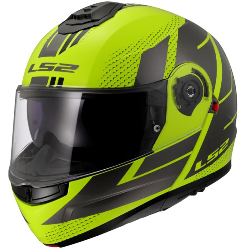 Kask typu flip-up LS2 FF908 Strobe II Code błyszczący fluo żółto-czarny