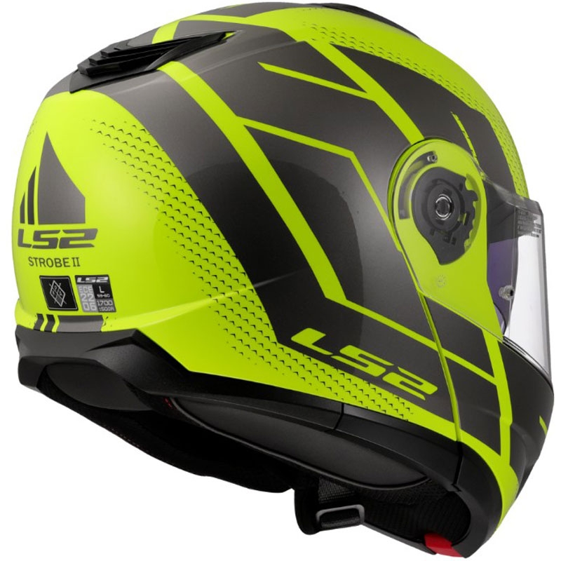 Kask typu flip-up LS2 FF908 Strobe II Code błyszczący fluo żółto-czarny