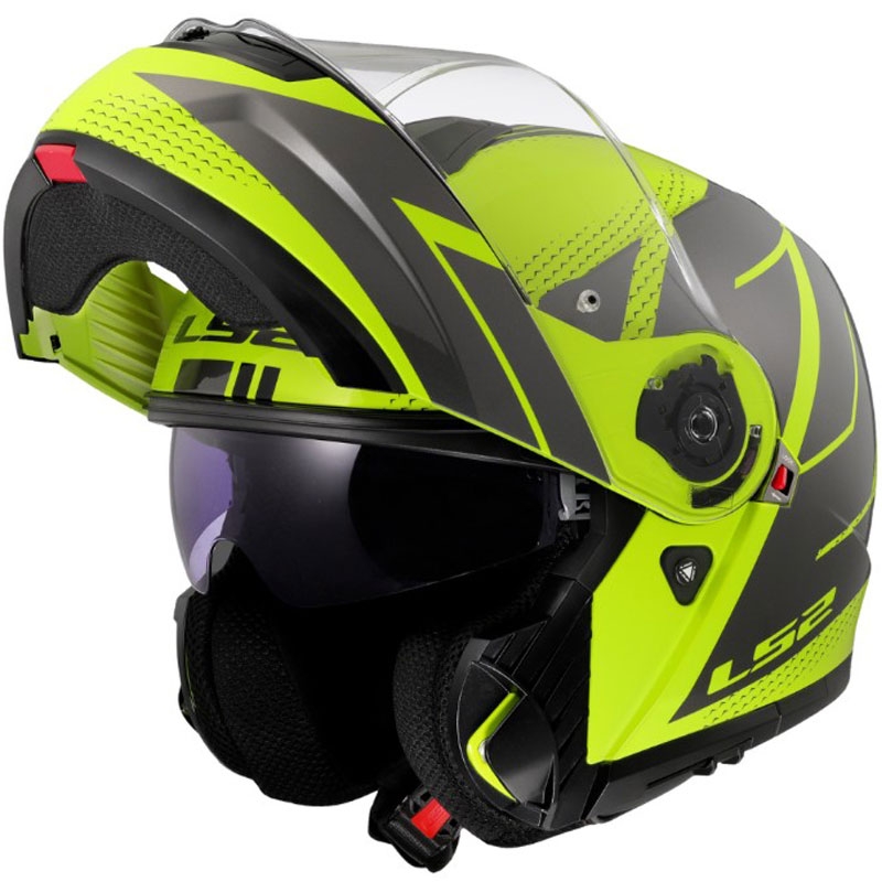 Kask typu flip-up LS2 FF908 Strobe II Code błyszczący fluo żółto-czarny