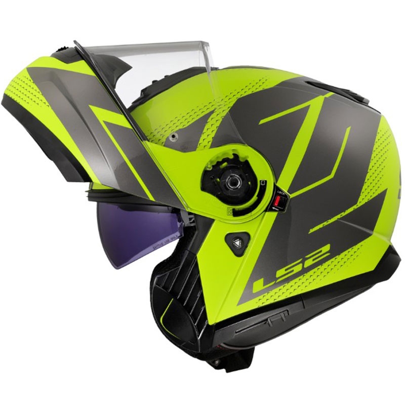 Kask typu flip-up LS2 FF908 Strobe II Code błyszczący fluo żółto-czarny