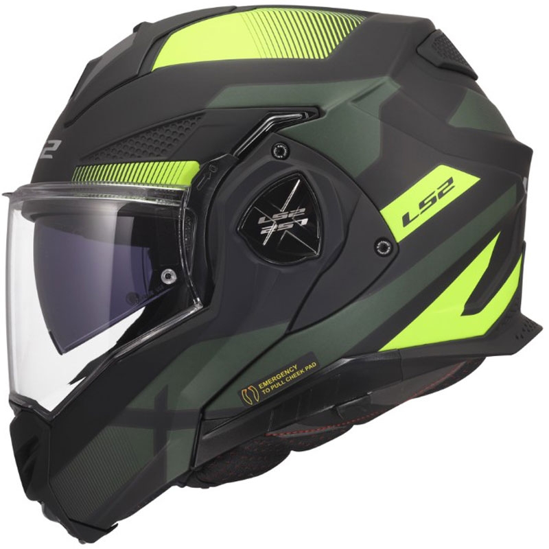 Kask motocyklowy typu flip-up LS2 FF901 Advant X Nova mat fluo żółto-czarny