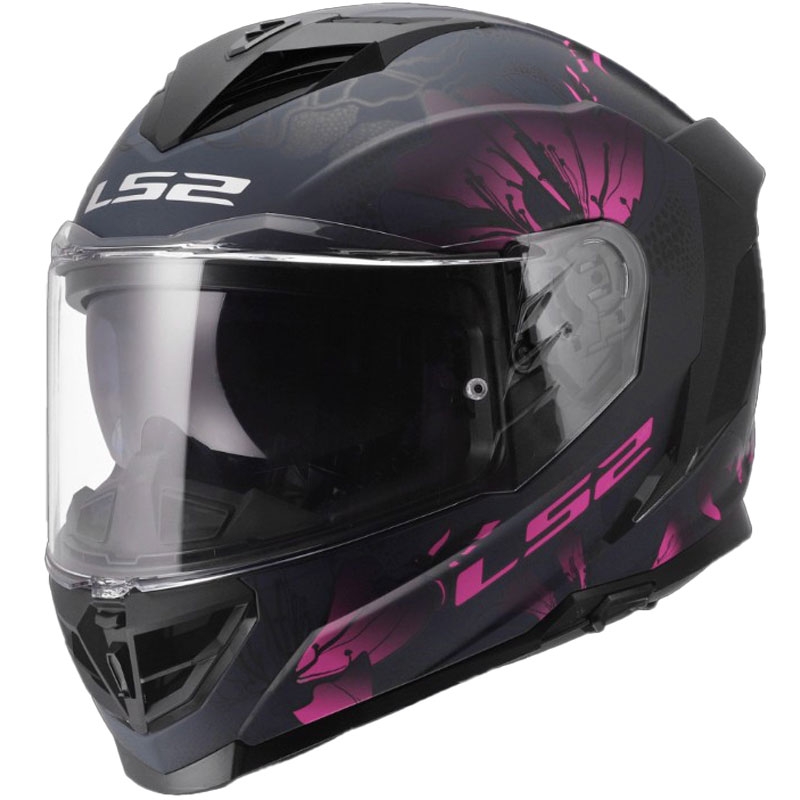 Kask motocyklowy integralny LS2 FF818 Storm III Burst w kolorze czarno-różowym