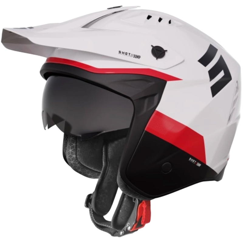 Kask motocyklowy Shot Jump Tricks czarno-czerwono-biały