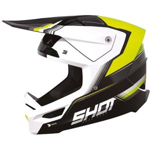 Dziecięcy kask motocrossowy Shot Race Tracer biało-czarno-fluo żółty wyprzedaż