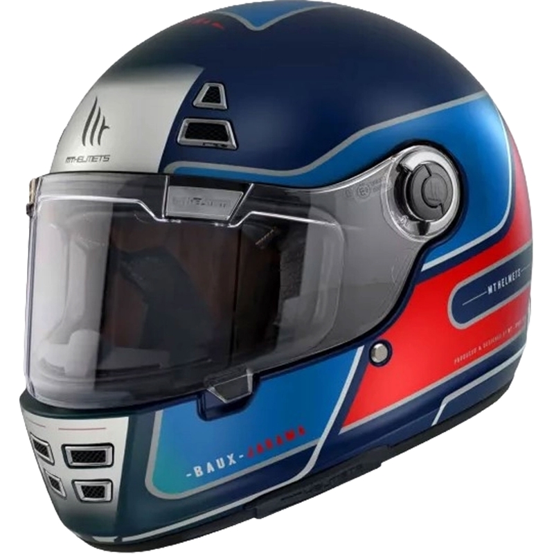 Zintegrowany kask motocyklowy MT Jarama Baux D7 niebiesko-czerwony