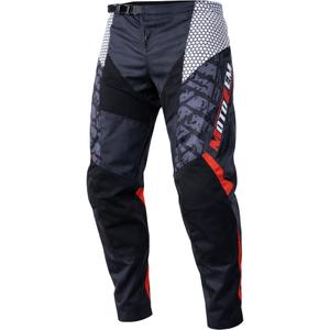 Spodnie motocrossowe MotoZem Ground MX czarno-biało-czerwone