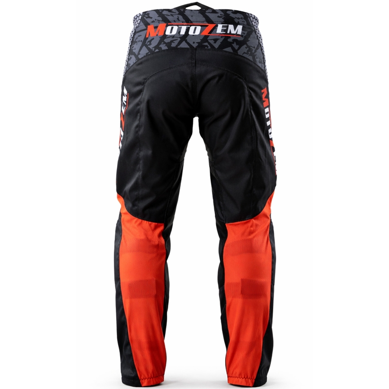 Spodnie motocrossowe MotoZem Ground MX czarno-biało-czerwone